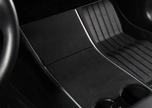 Tesla Model 3, Y Alcantara Dark Grey Suede ABS Center Console Cover Kit, 2017-2020 - Image 6