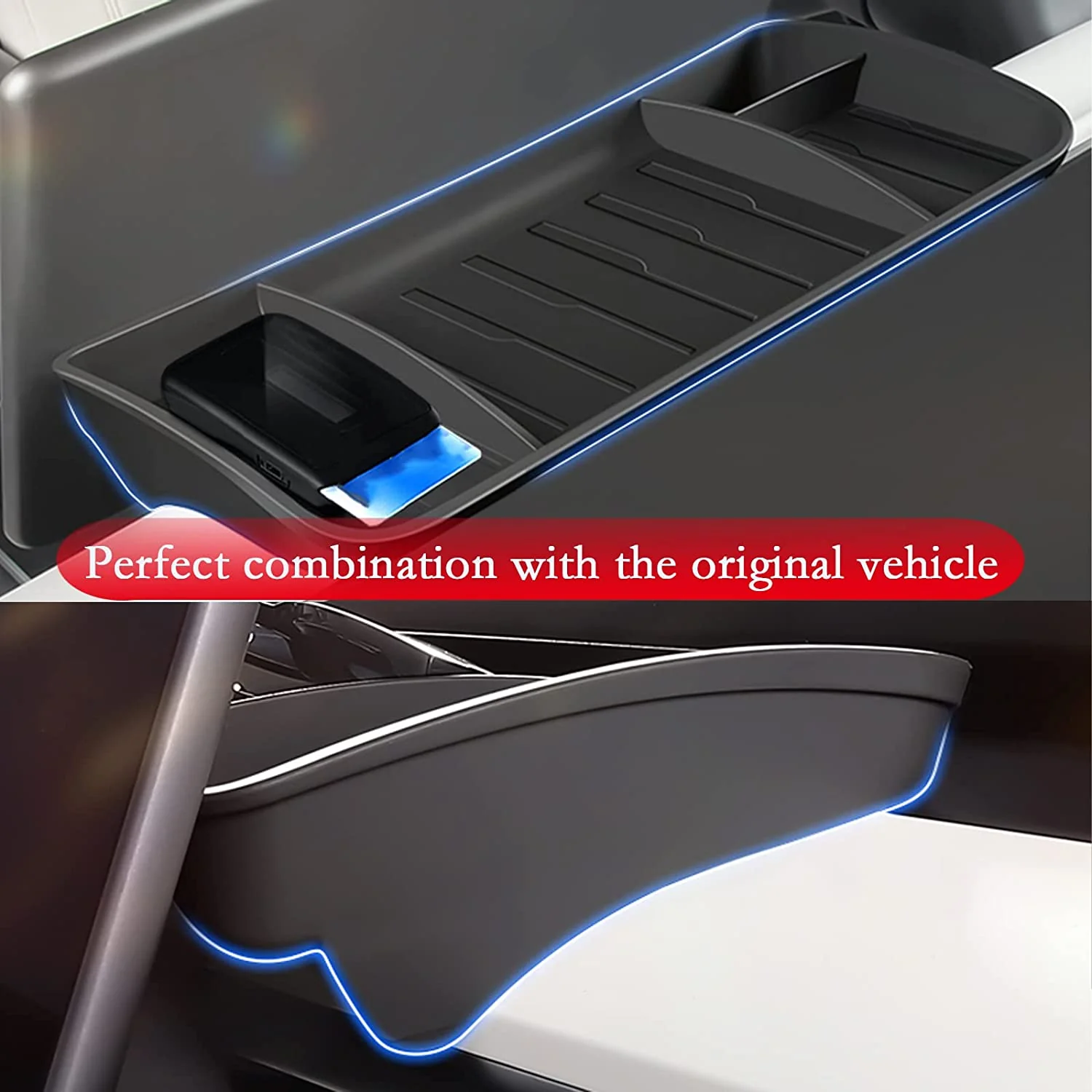 Tesla Model 3, Y Behind Screen Hidden Storage Tray, TPE, 2017-2024 - Image 2