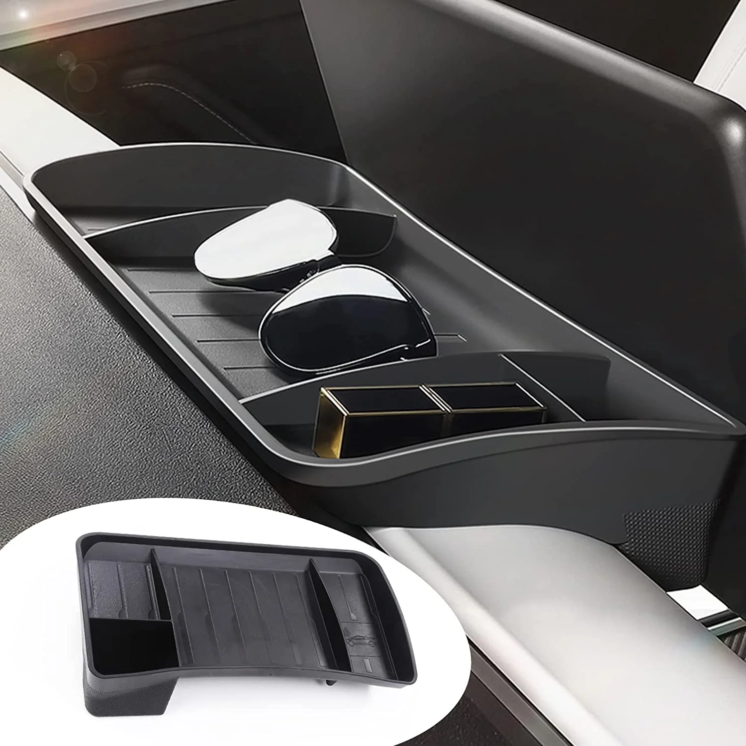 Tesla Model 3, Y Behind Screen Hidden Storage Tray, TPE, 2017-2024 - Image 3