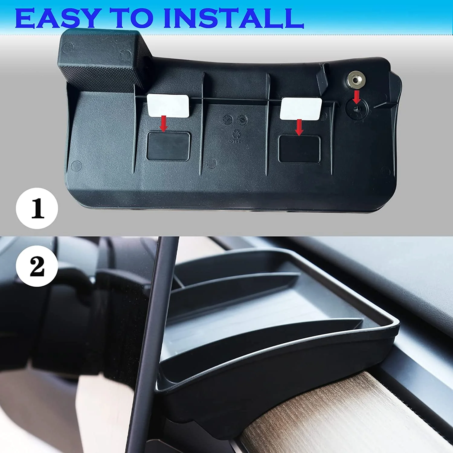 Tesla Model 3, Y Behind Screen Hidden Storage Tray, TPE, 2017-2024 - Image 4