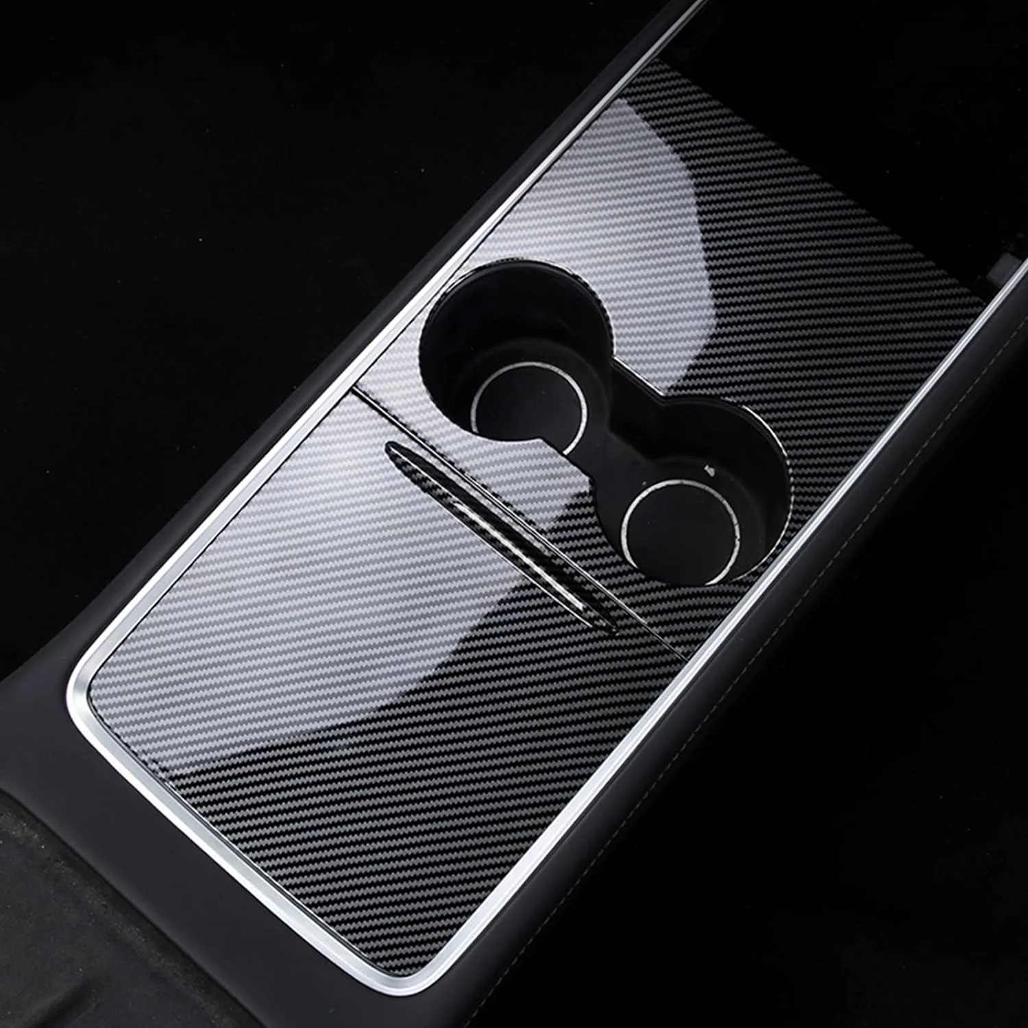 Tesla Model 3, Y Carbon Fiber ABS Center Console Cover Kit - Image 2