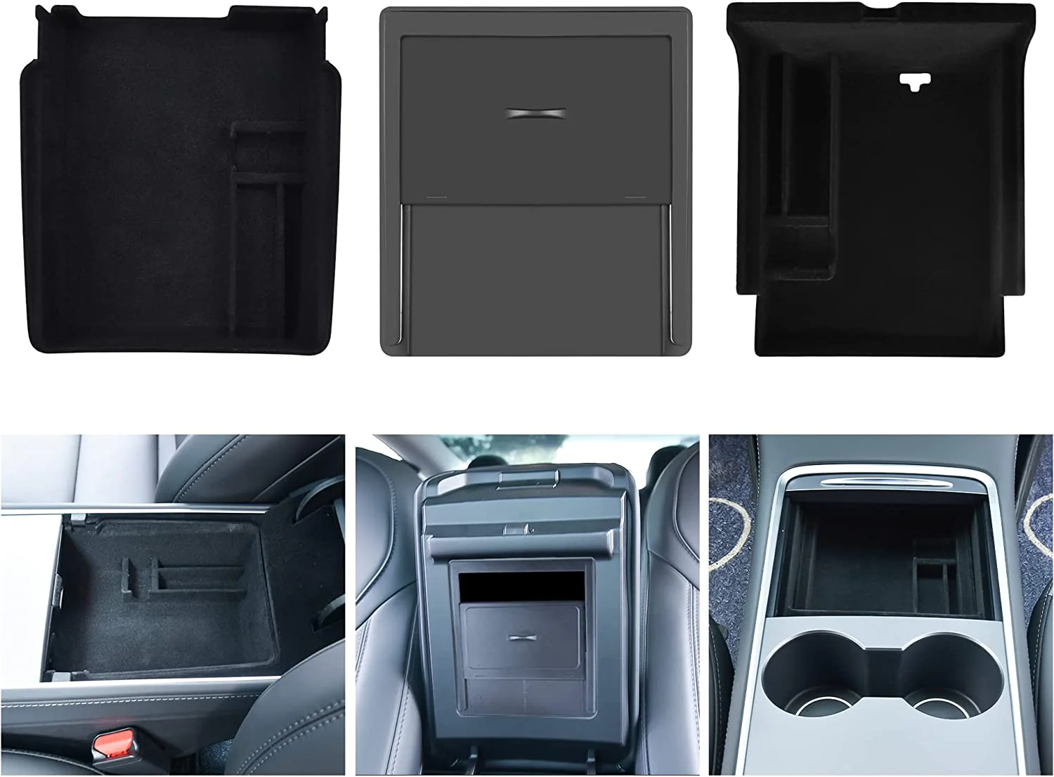 Tesla Model 3, Y Center Console, Armrest, Organizer Kit, 2021-2024