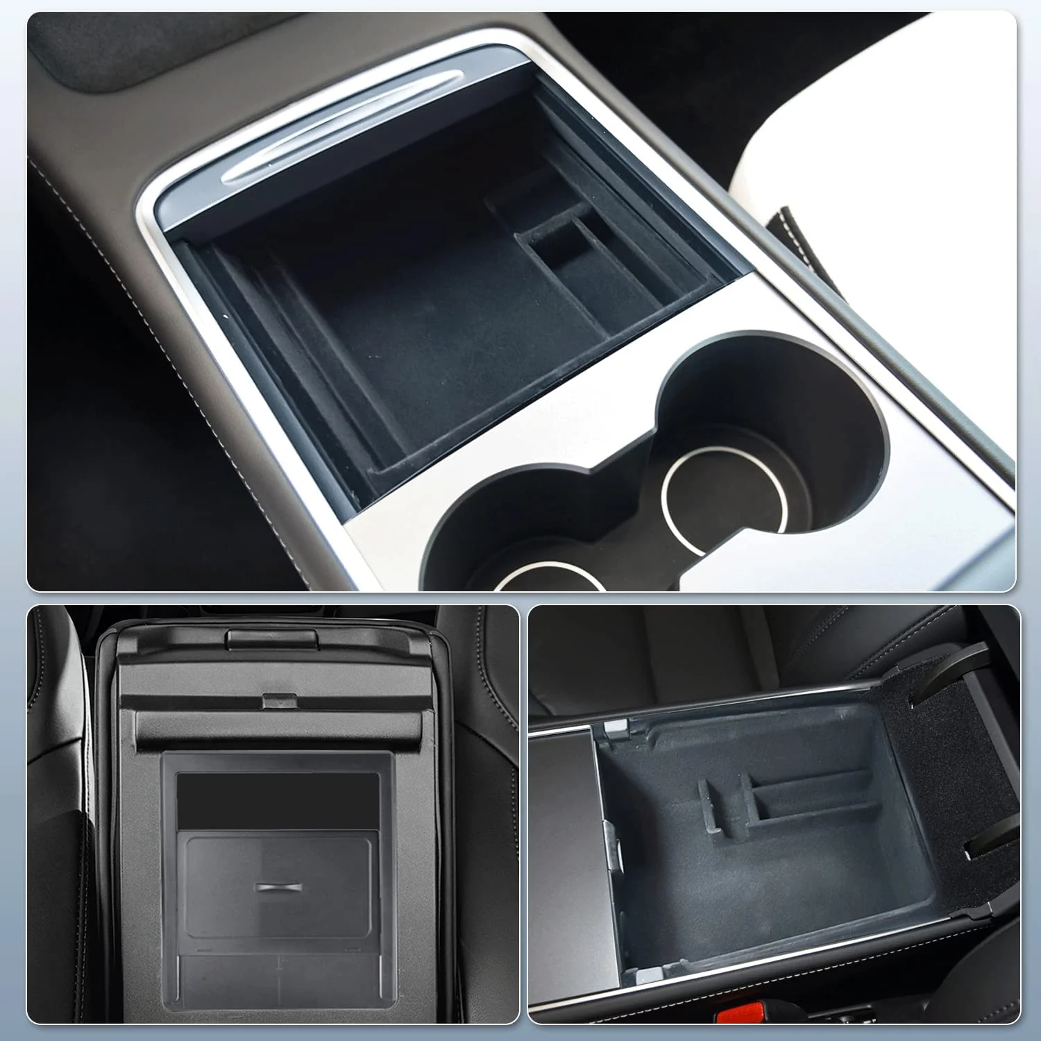 Tesla Model 3, Y Center Console, Armrest, Organizer Kit, 2021-2024 - Image 5