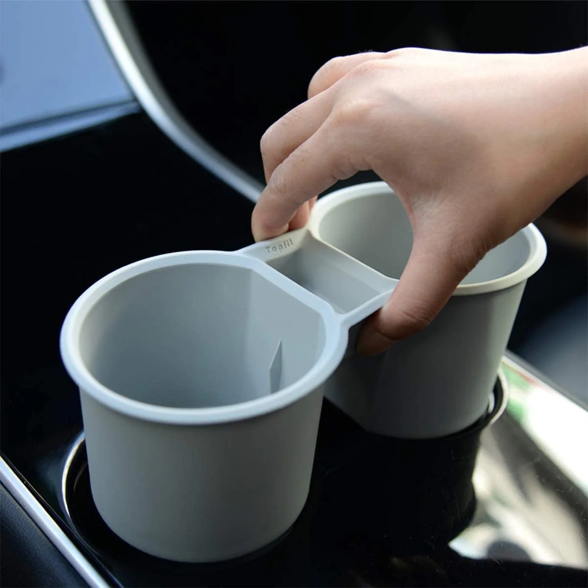 Tesla Model 3, Y Center Console Cup Holder Insert, Silicone, 2017-2020 - Image 2