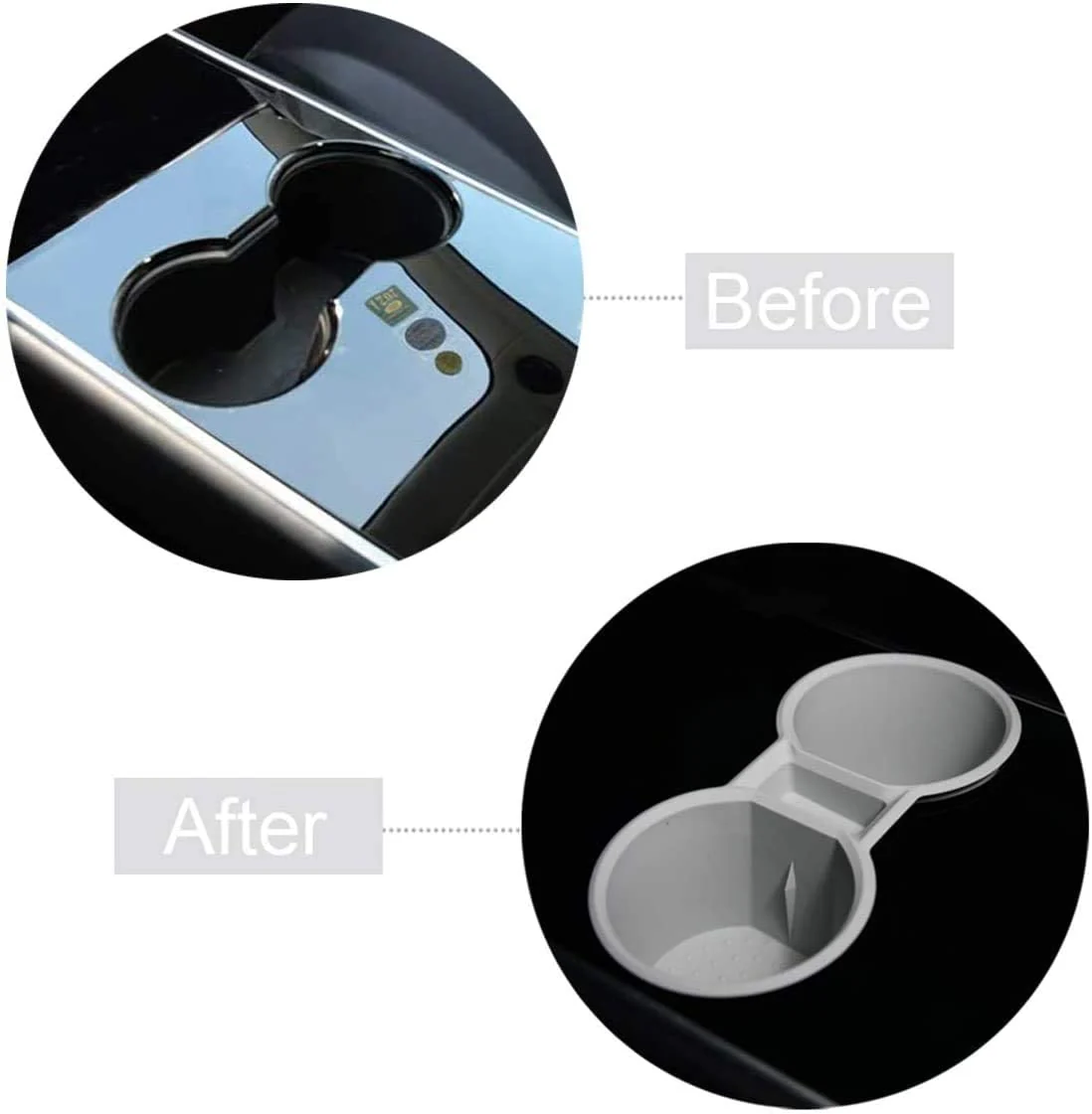 Tesla Model 3, Y Center Console Cup Holder Insert, Silicone, 2017-2020 - Image 5