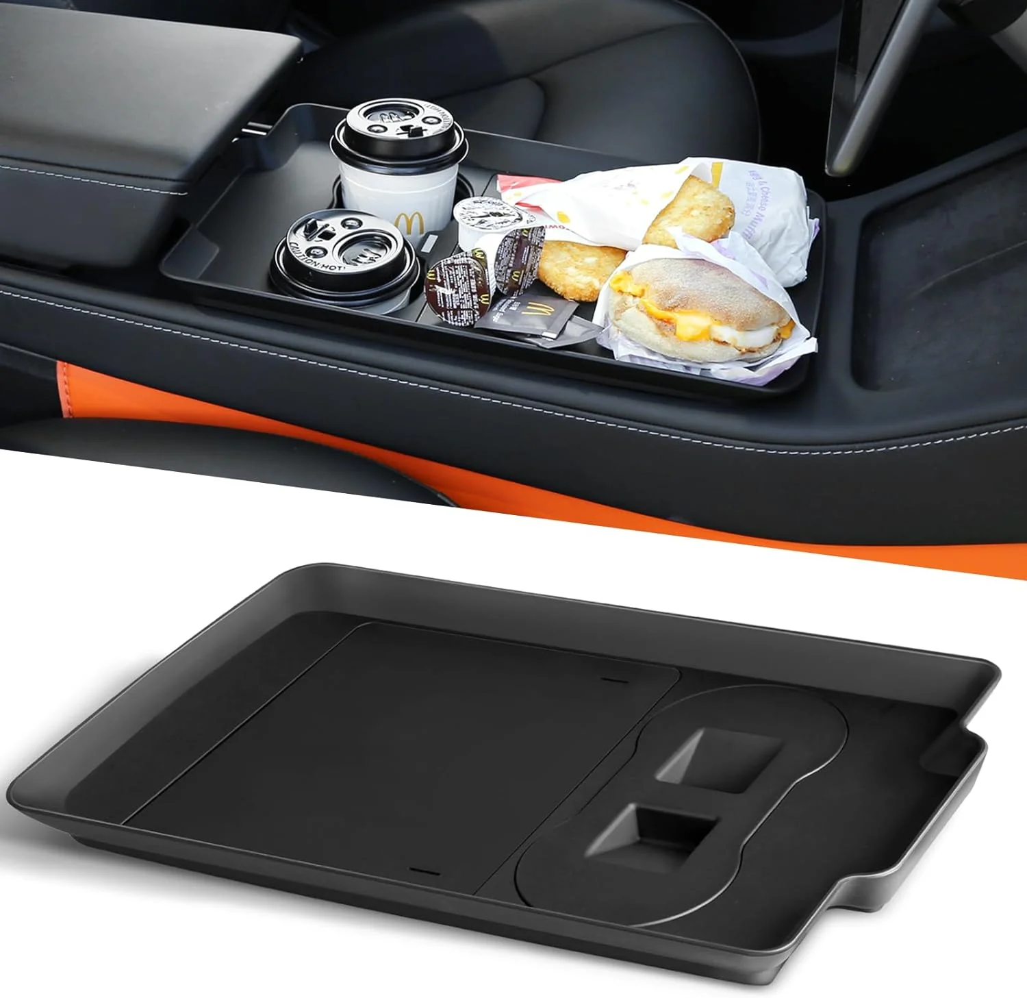 Tesla Model 3, Y Center Console Desk, Food Tray, Black - Image 3