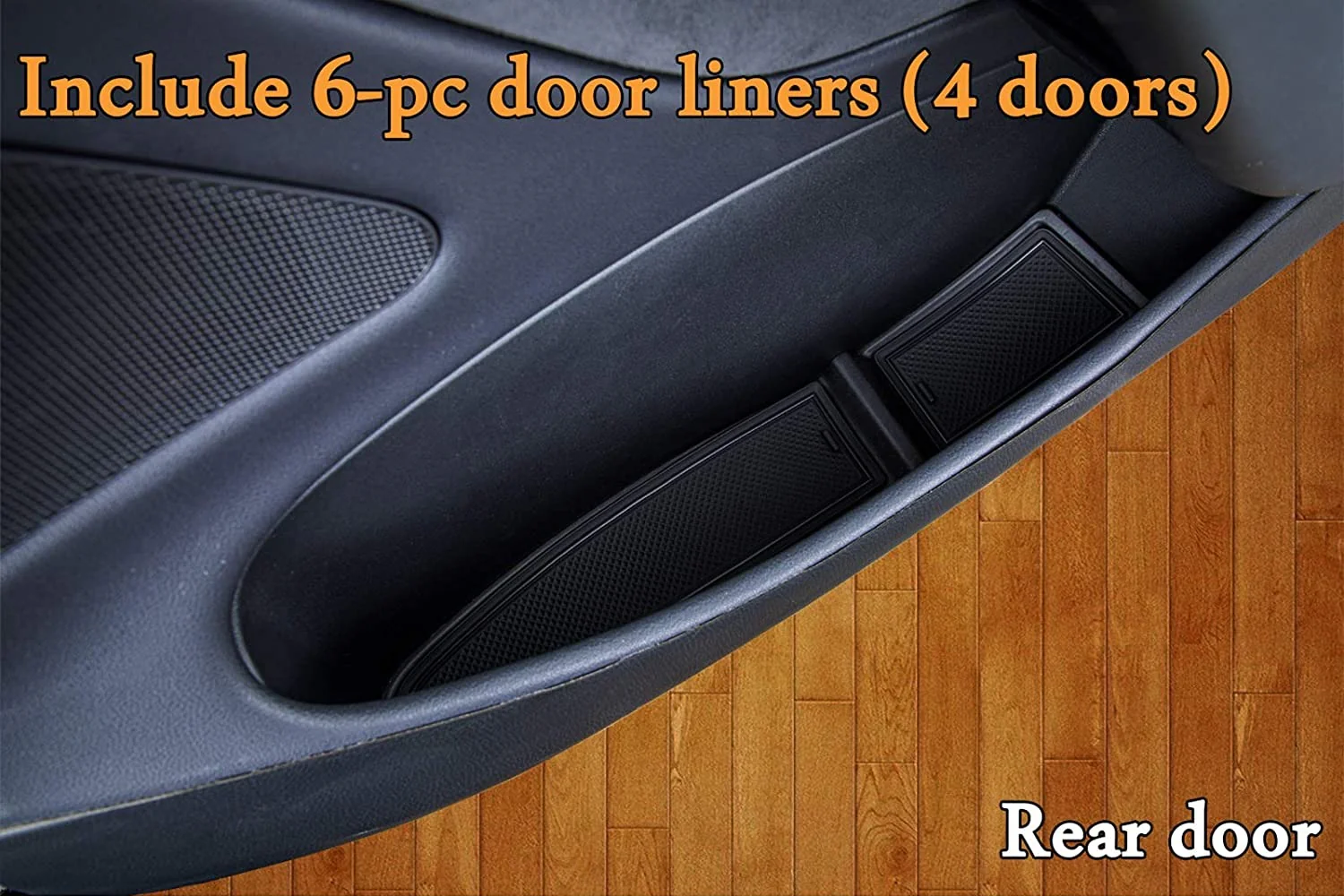 Tesla Model 3, Y Center Console, Door Cup Mat Liner Set , Black, Complete Set, 2017-2020 - Image 3