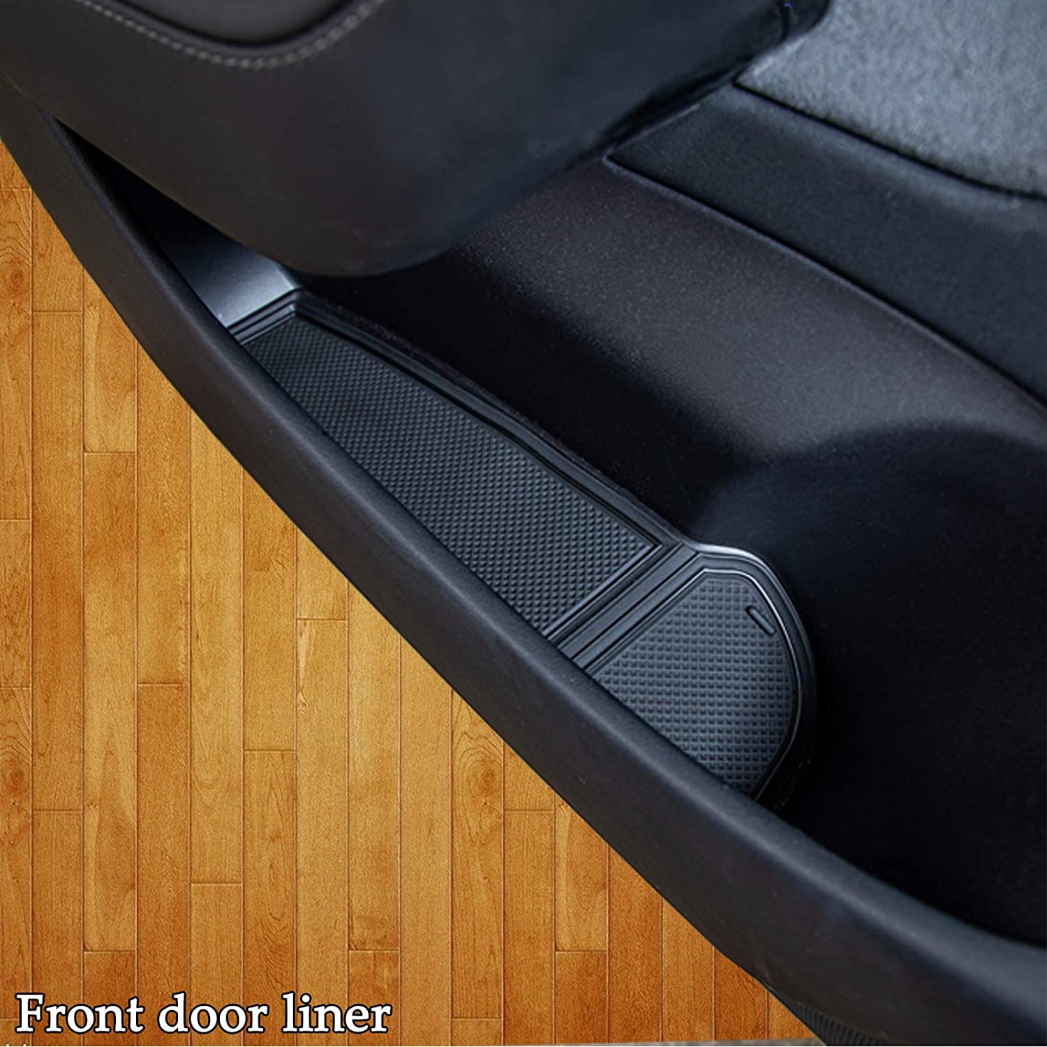 Tesla Model 3, Y Center Console, Door Cup Mat Liner Set , Black, Complete Set, 2017-2020 - Image 5