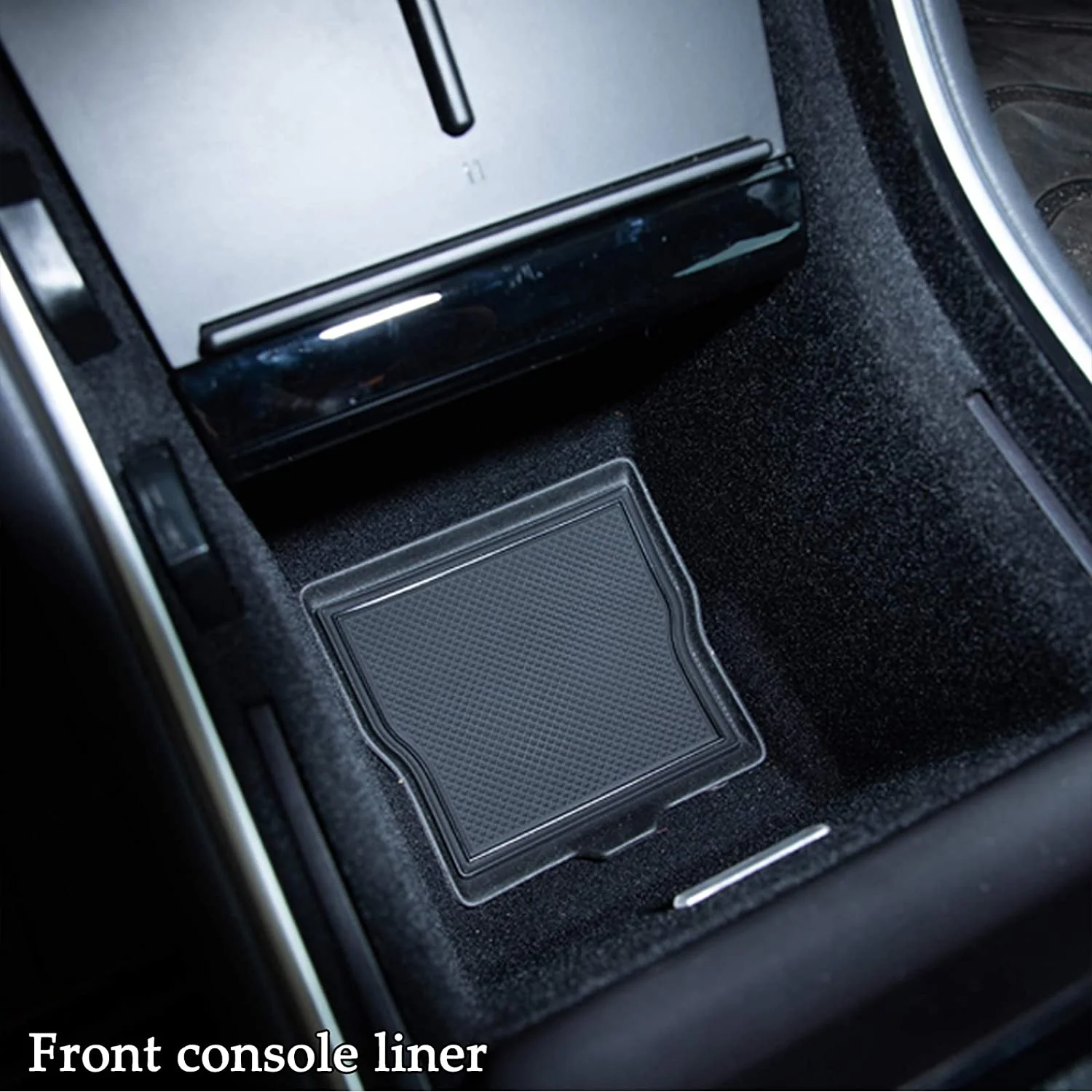 Tesla Model 3, Y Center Console, Door Cup Mat Liner Set , Black, Complete Set, 2017-2020 - Image 7