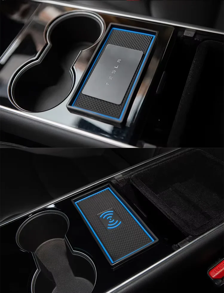 Tesla Model 3, Y, Center Console Key Card Holder, Red, White, or Blue, Silicone - Image 5
