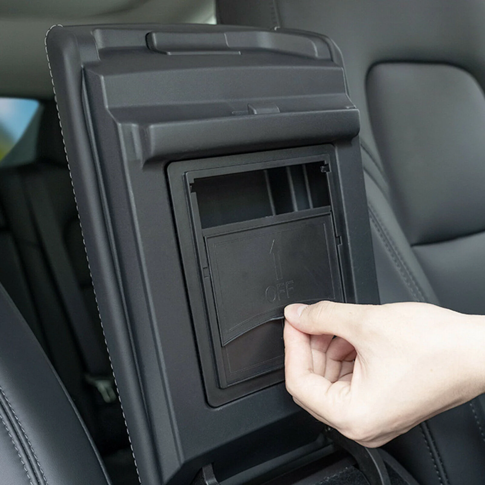 Tesla Model 3, Y, Center Console Organizer Armrest Hidden Storage Box - Image 2