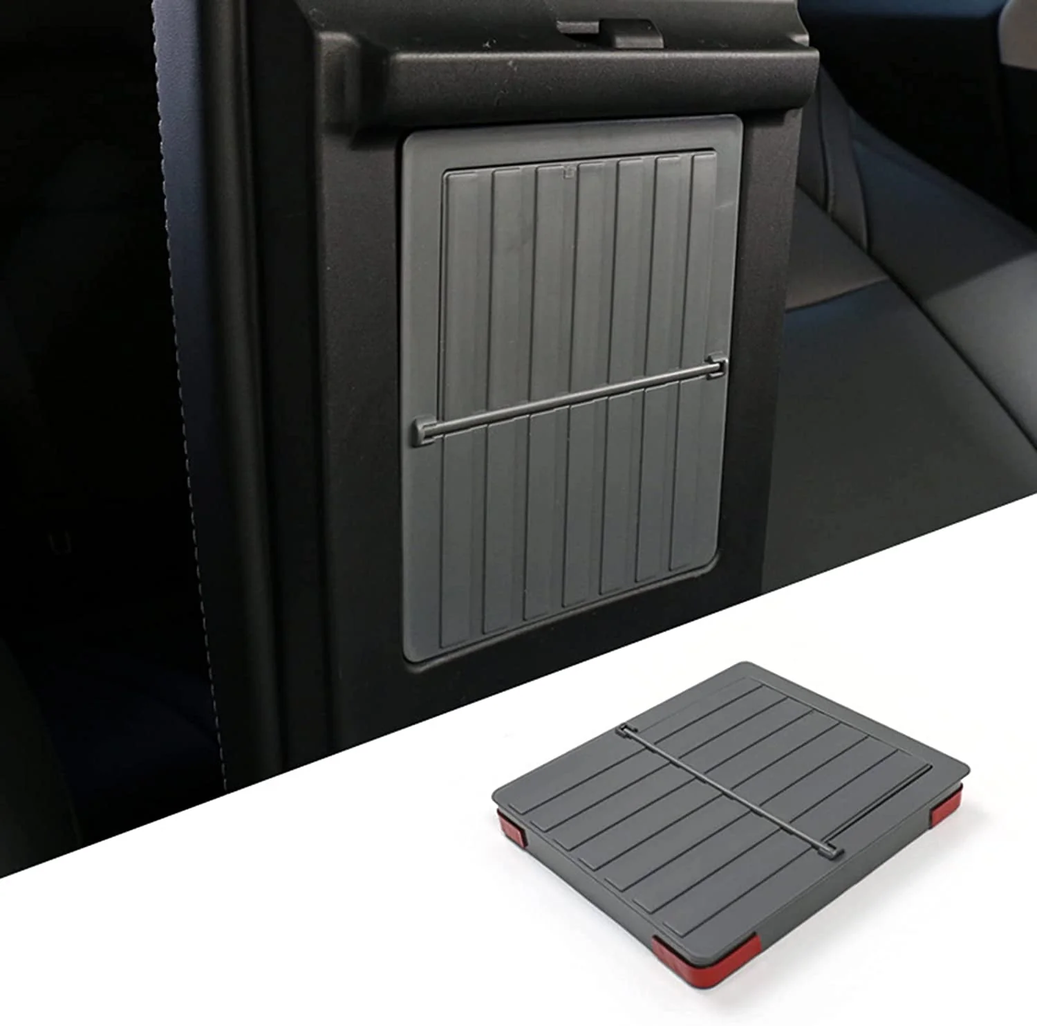 Tesla Model 3, Y, Center Console Organizer Armrest Hidden Storage Box, Black - Image 8
