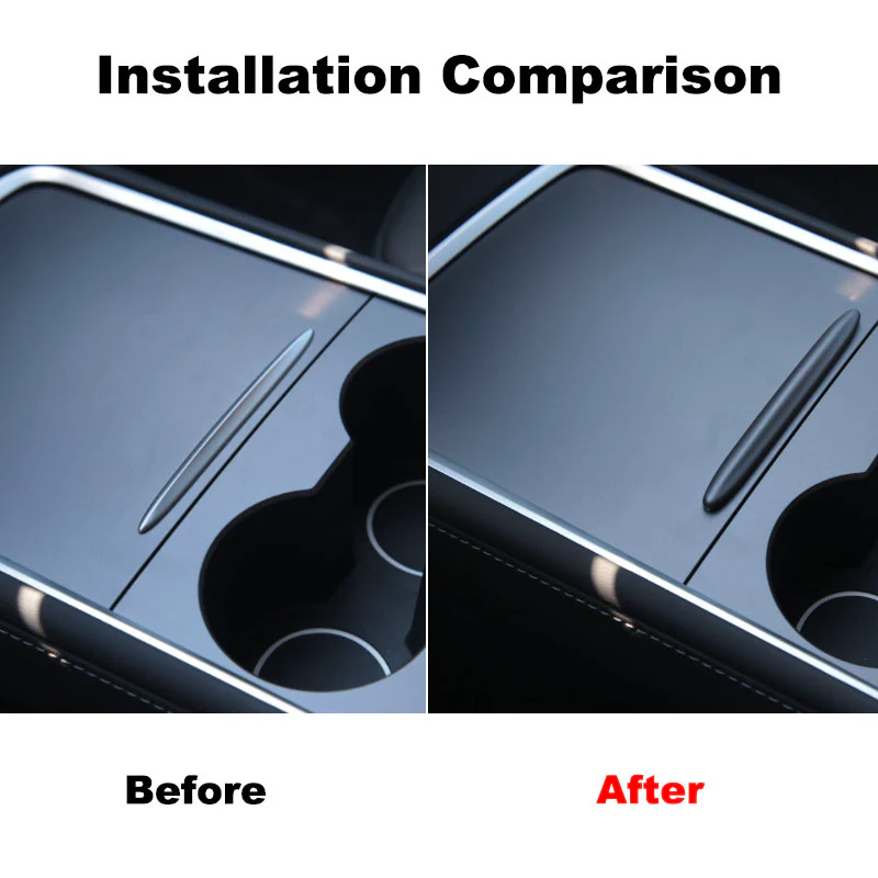 Tesla Model 3, Y, Center Console Slide Button Cover, Matte Gray - Image 3