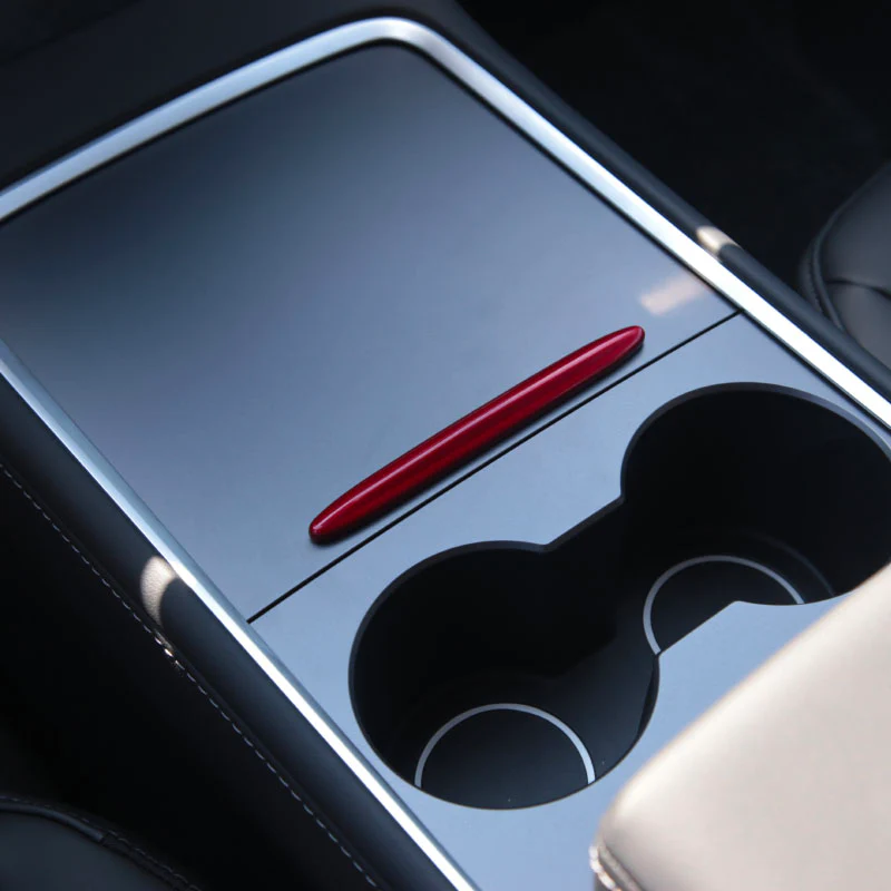 Tesla Model 3, Y, Center Console Slide Cover Button Cover, Red
