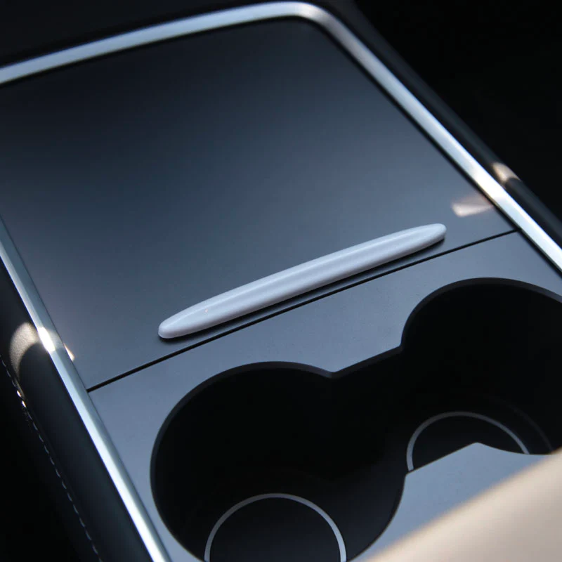 Tesla Model 3, Y, Center Console Slide Cover Button, Pearl White