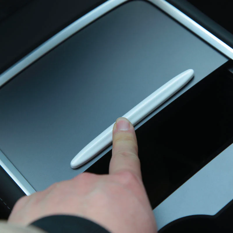 Tesla Model 3, Y, Center Console Slide Cover Button, Pearl White - Image 2