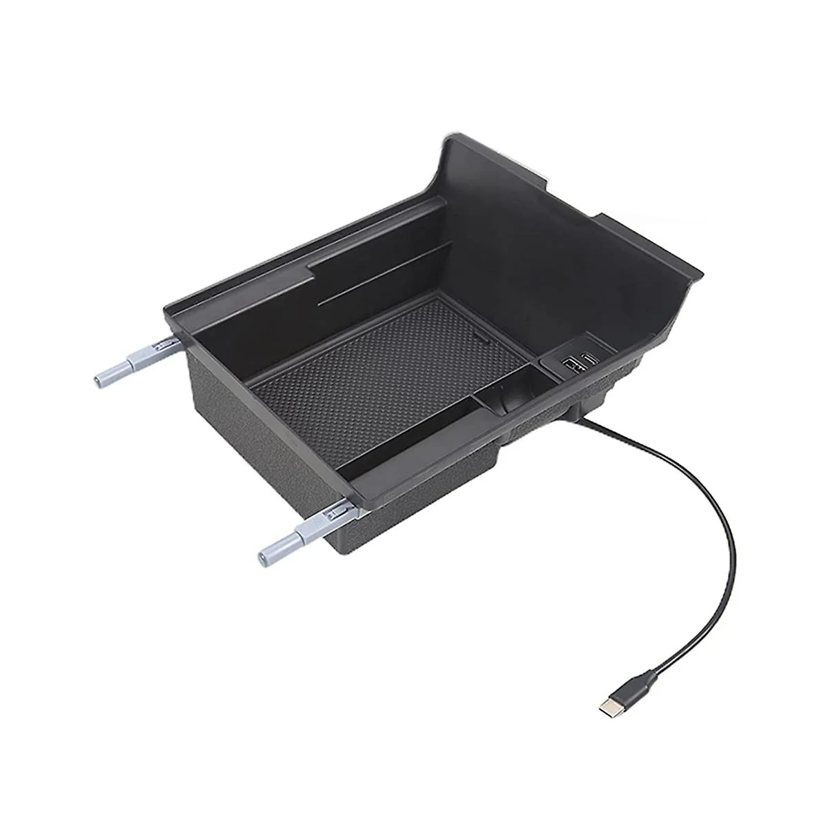 Tesla Model 3, Y Center Console Storage Box with USB Port, Pop-Up Click Function