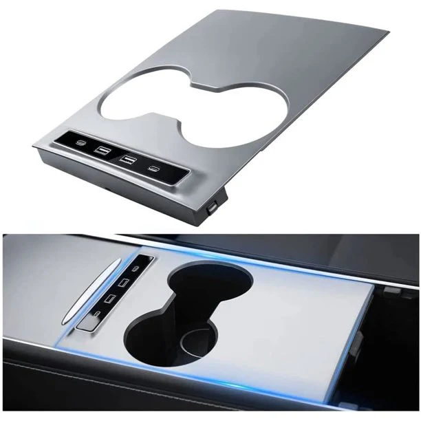 Tesla Model 3, Y Center Console USB Charging Cover, 2021-2024