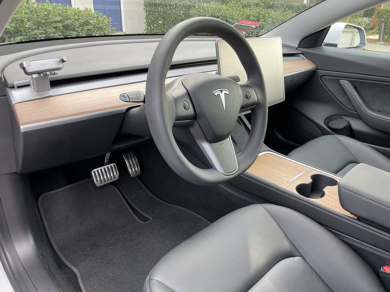 Tesla Model 3, Y Center Console Vinyl Wrap, Wood Grain, 2021-2024 - Image 4