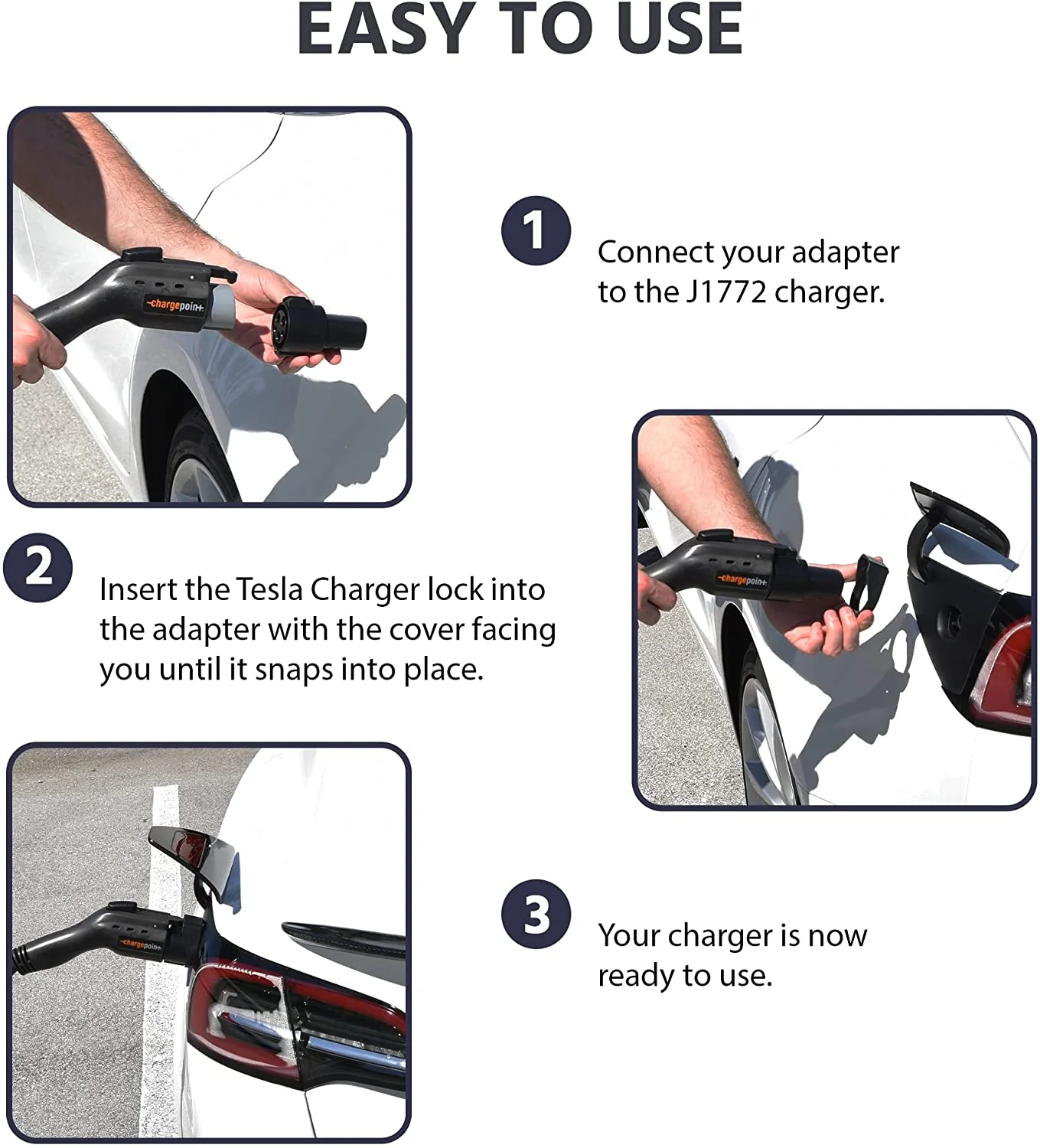 Tesla Model 3, Y Charger Lock for J1772 Adapter, 2-Pack - Image 3
