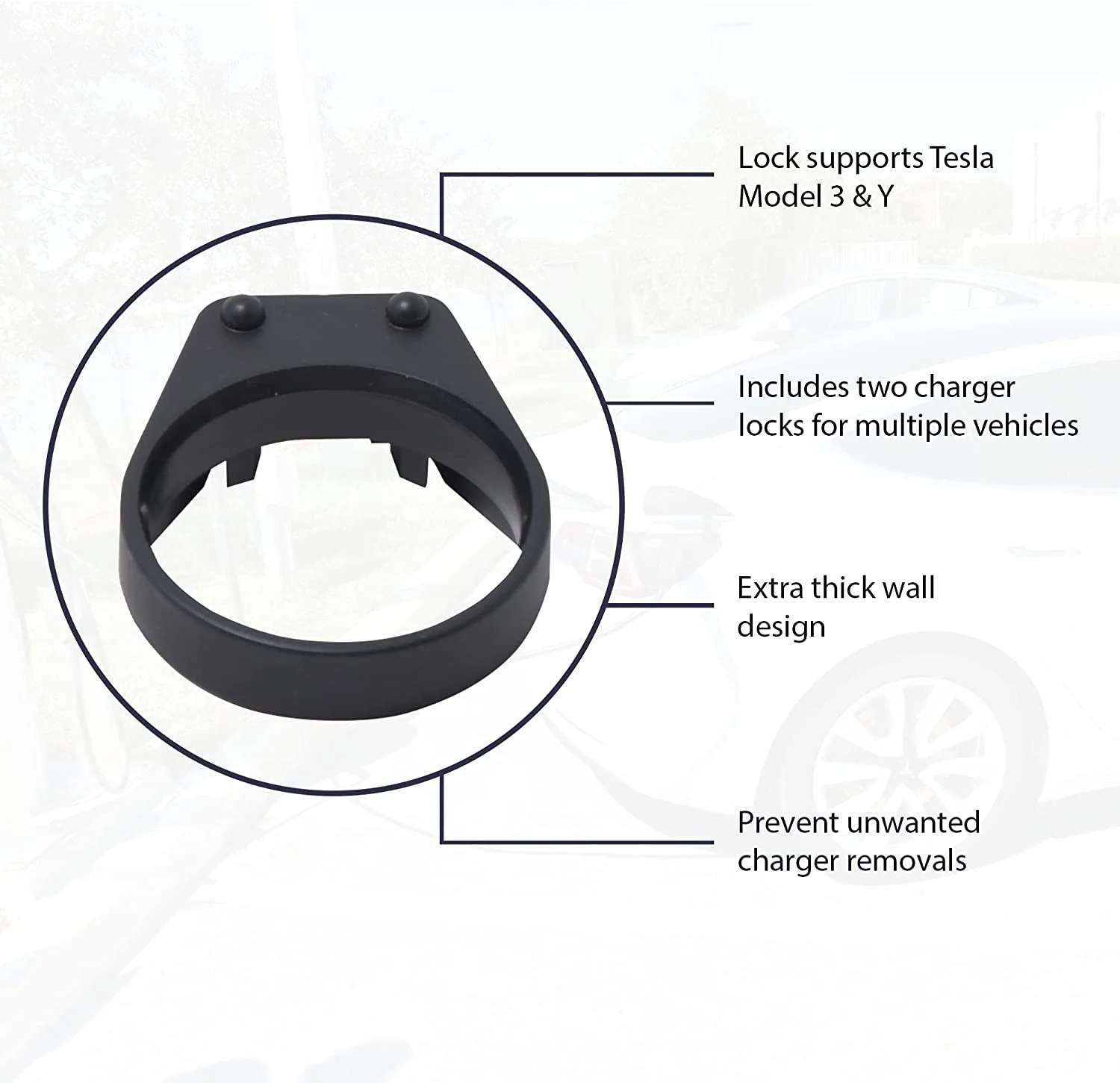 Tesla Model 3, Y Charger Lock for J1772 Adapter, 2-Pack - Image 4