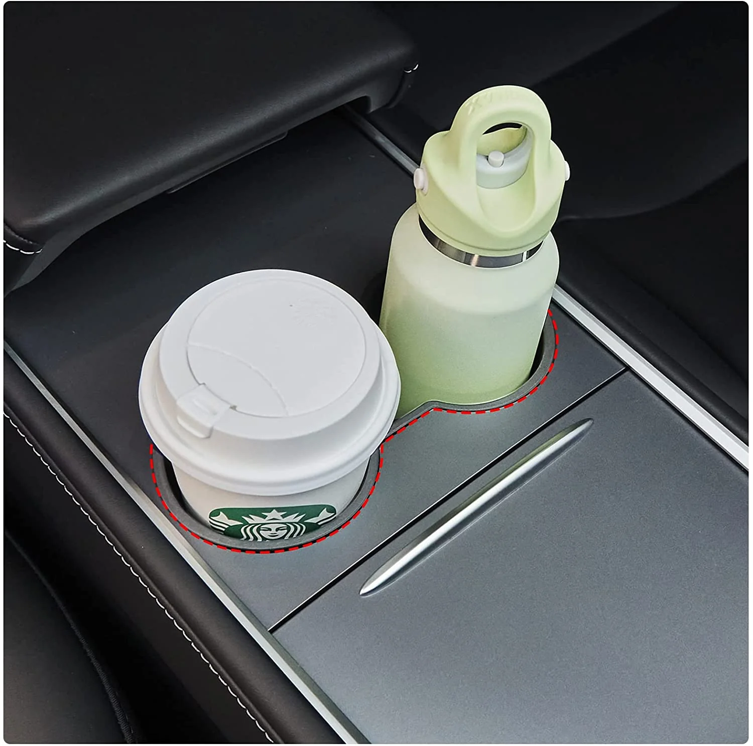 Tesla Model 3, Y, Cup Holder Insert, Gray, 2021-2024 - Image 4