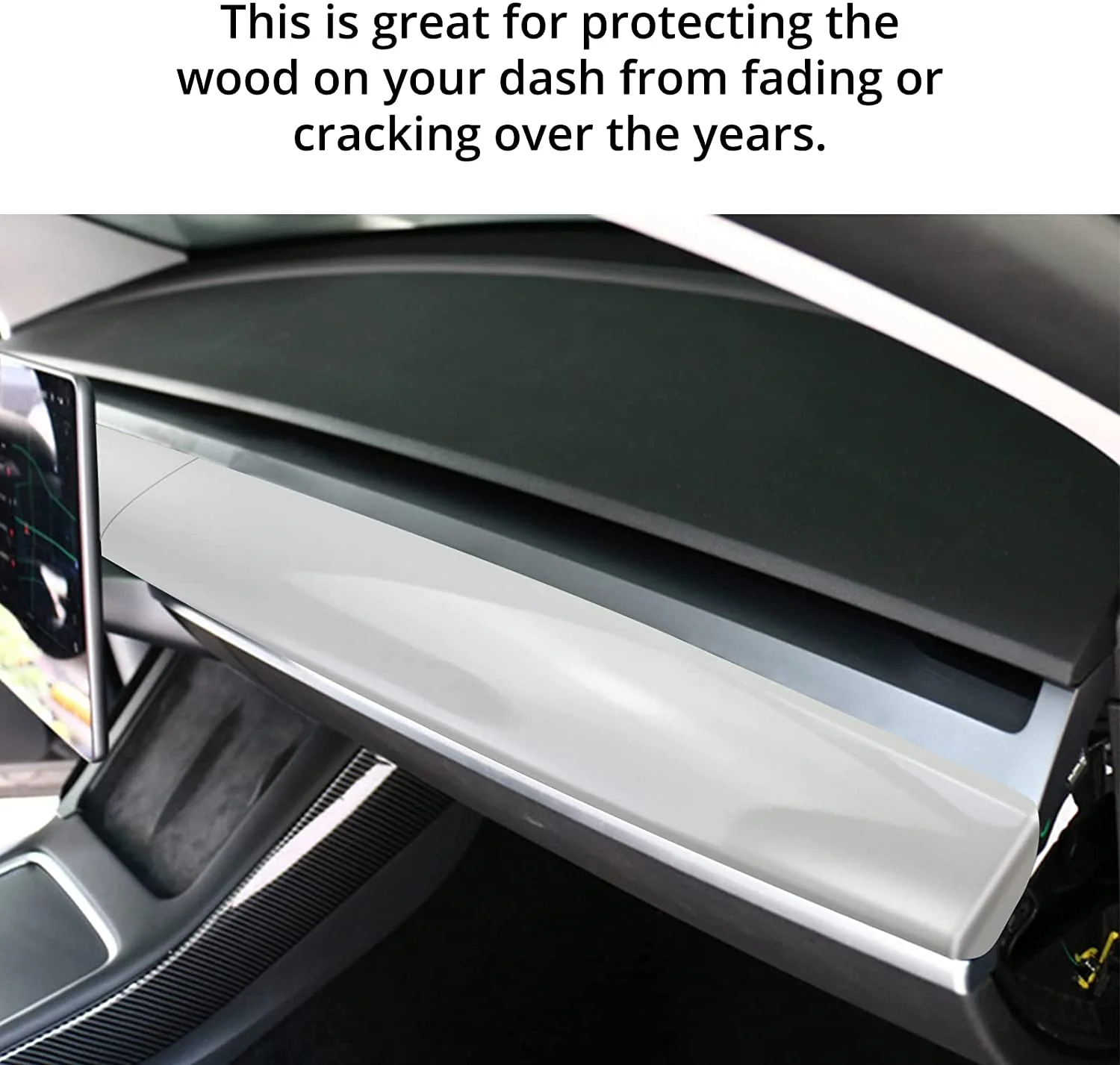 Tesla Model 3, Y Dashboard Cap Cover, ABS, Pearl White, 2017-2021 - Image 4
