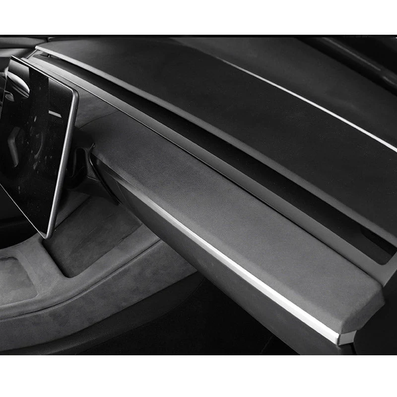 Tesla Model 3, Y Dashboard Cap Cover, Alcantara Leather, Dark Gray, 2017-2020