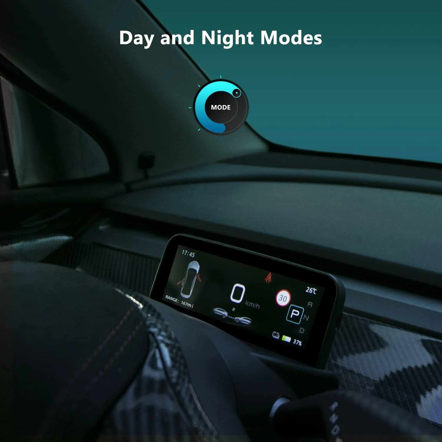 Tesla Model 3, Y Dashboard Ultra Mini Screen Heads Up Display, 2017-2024 - Image 5