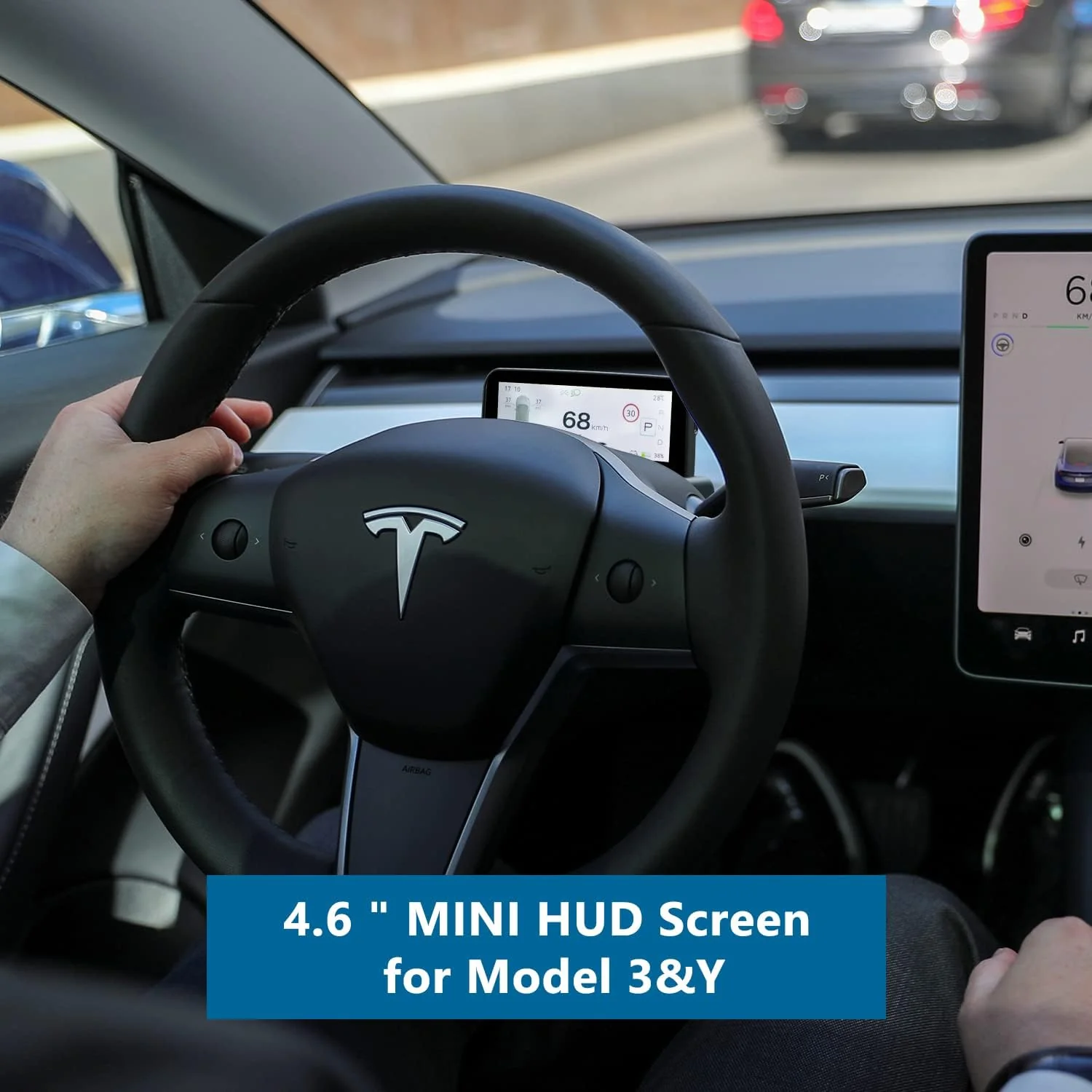 Tesla Model 3, Y Dashboard Ultra Mini Screen Heads Up Display, 2017-2024 - Image 7