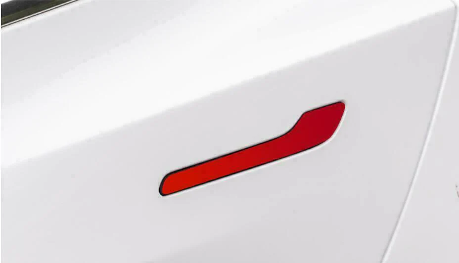 Tesla Model 3, Y, Door Handle Covers, ABS, Color Matched Sunset Red PMMR - Image 5
