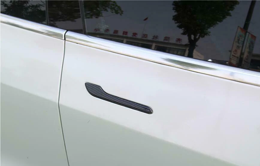 Tesla Model 3, Y, Door Handle Covers, ABS, Matte Carbon Fiber, 2017-2025 - Image 2