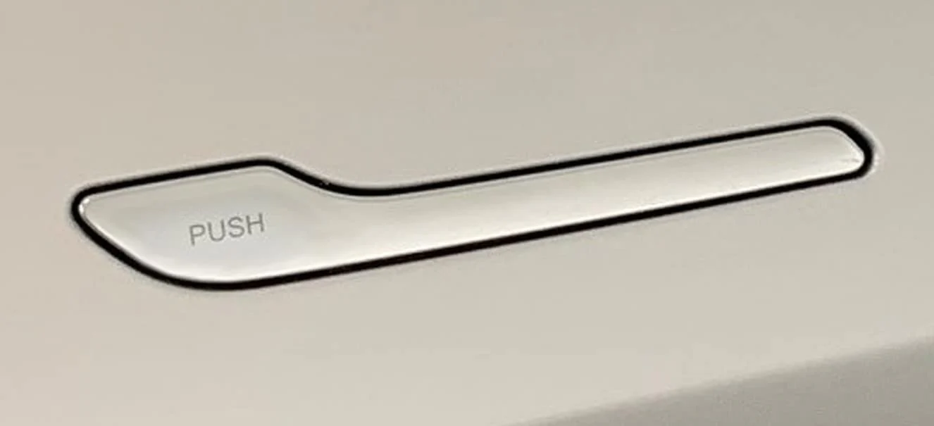 Tesla Model 3, Y, Door Handle Protection Clear Decal Wrap with Word "Push", 4pc Set, 2017-2024 - Image 2