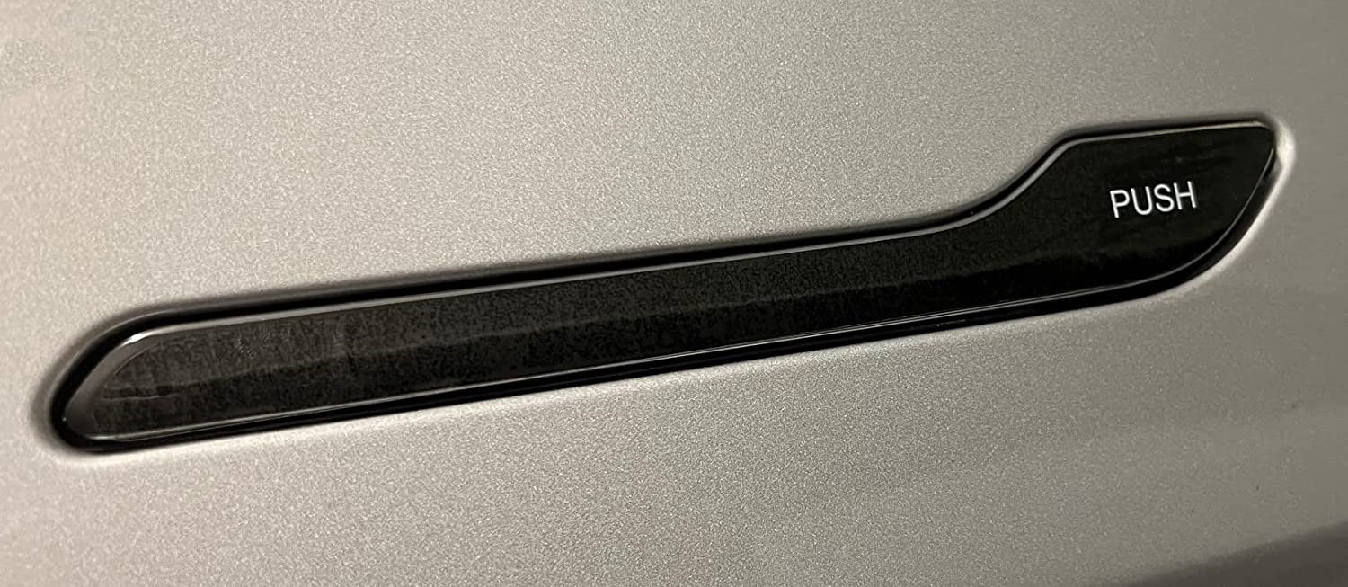 Tesla Model 3, Y, Door Handle Protection Clear Decal Wrap with Word "Push", 4pc Set, 2017-2024 - Image 4