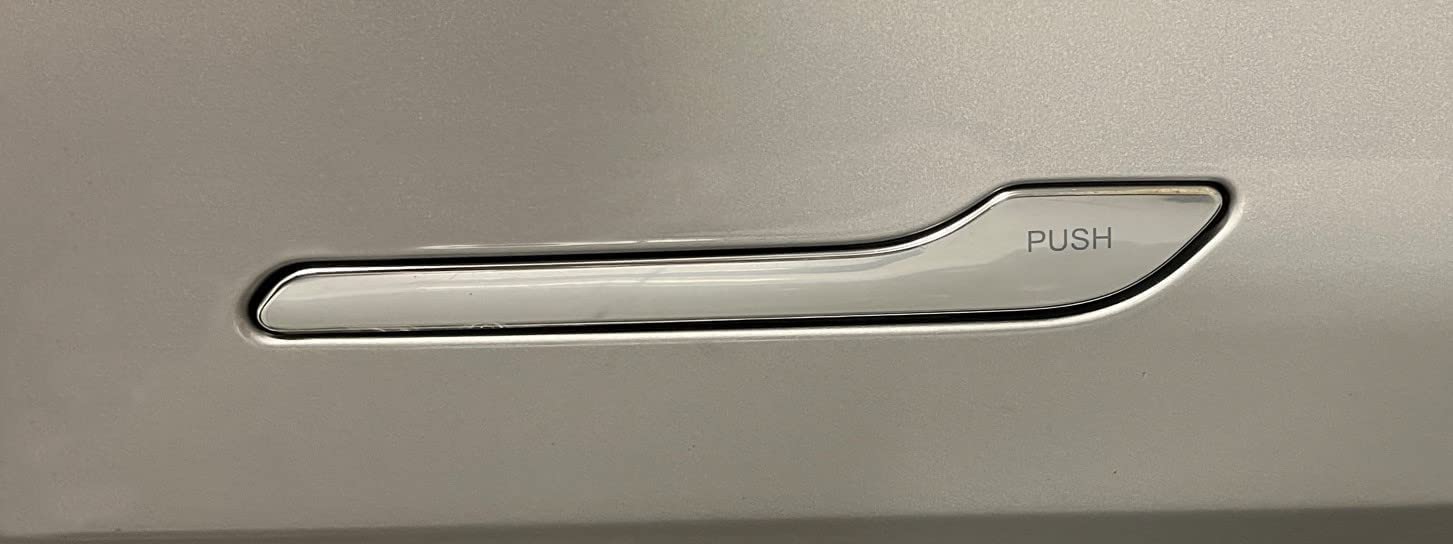 Tesla Model 3, Y, Door Handle Protection Clear Decal Wrap with Word "Push", 4pc Set, 2017-2024 - Image 6