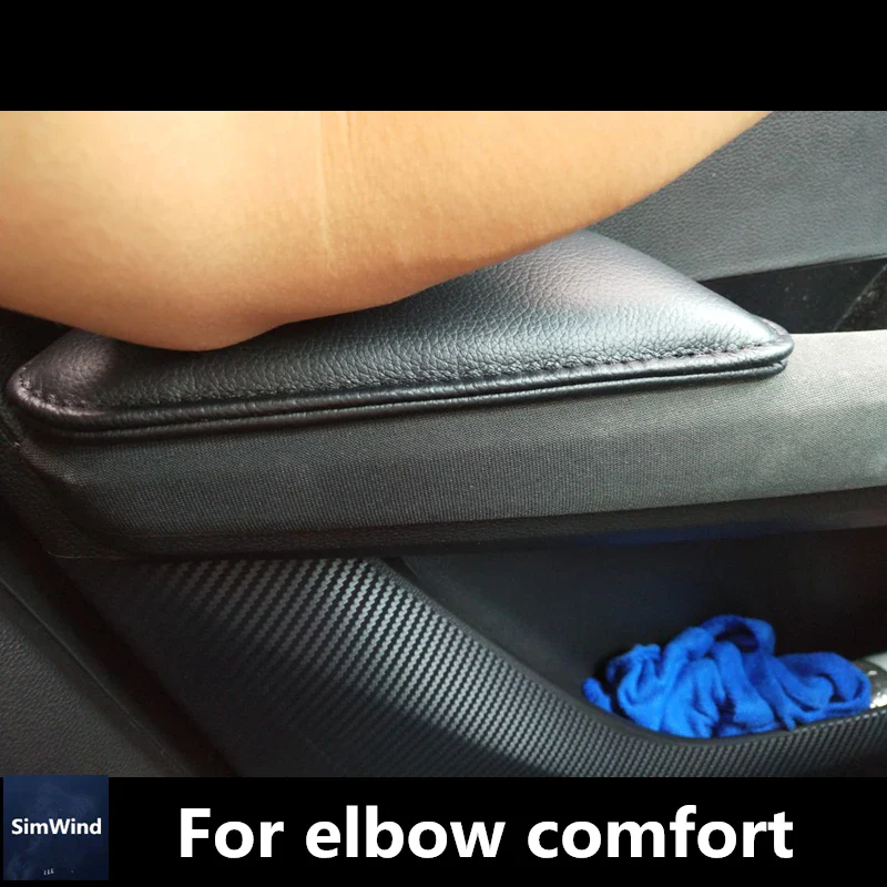 Tesla Model 3, Y Door Panel Armrest Elbow Pad, Black Leather - Image 2