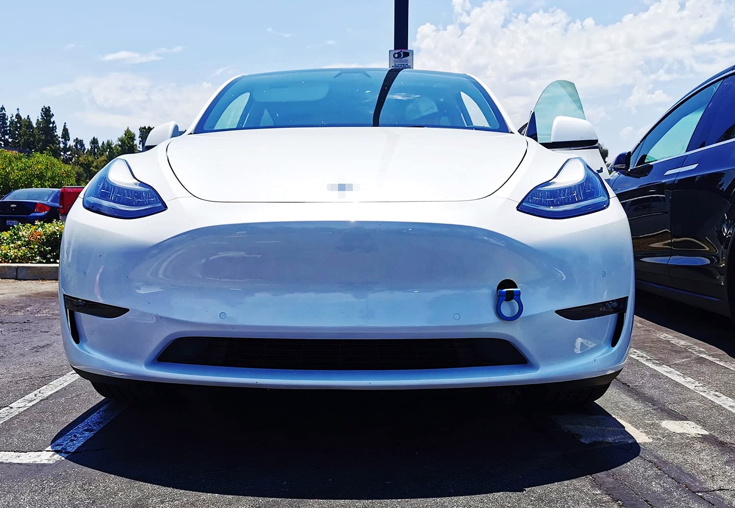 Tesla Model 3, Y Front Tow Hook T6 Lightweight Aluminum, Blue - Image 4
