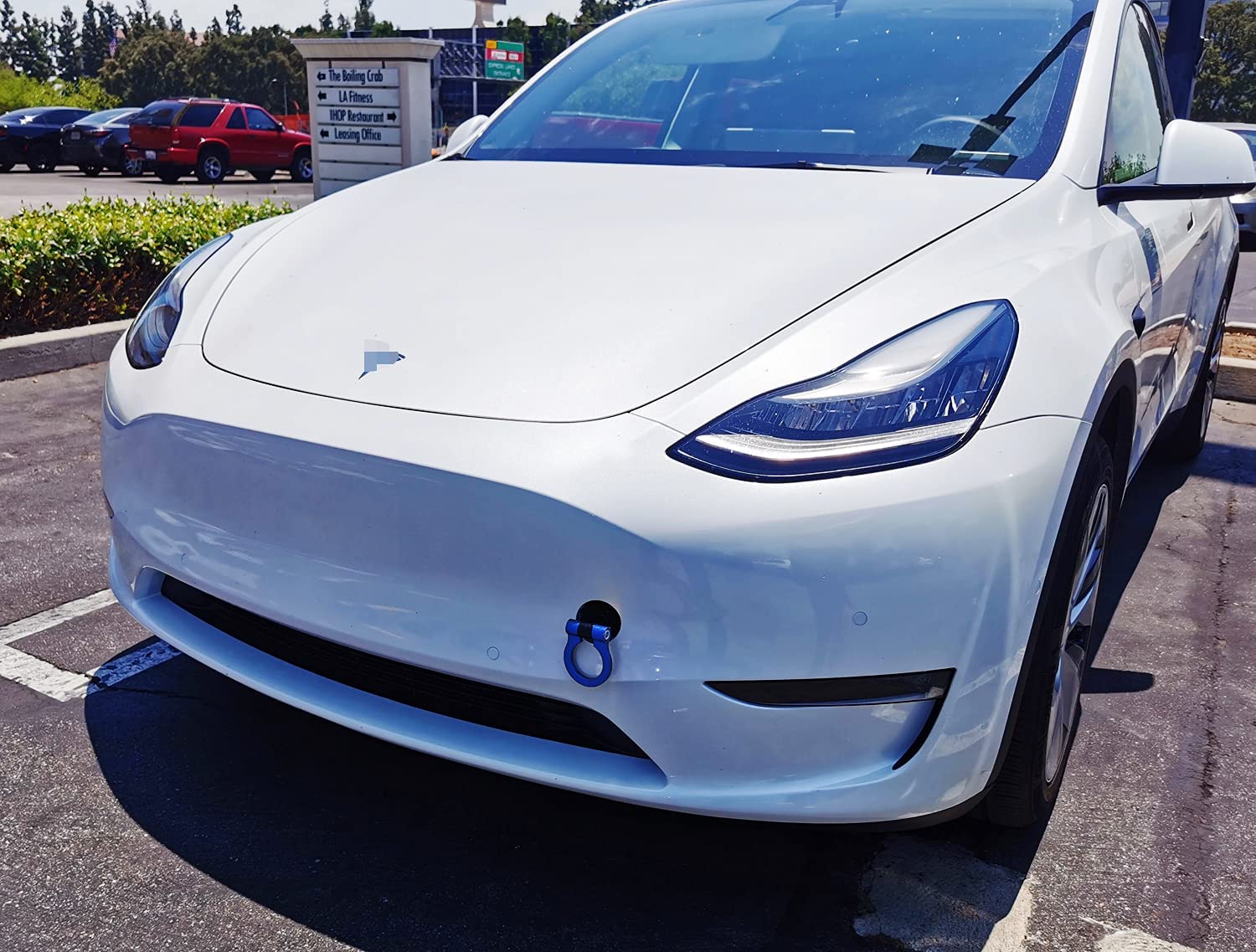 Tesla Model 3, Y Front Tow Hook T6 Lightweight Aluminum, Blue - Image 5