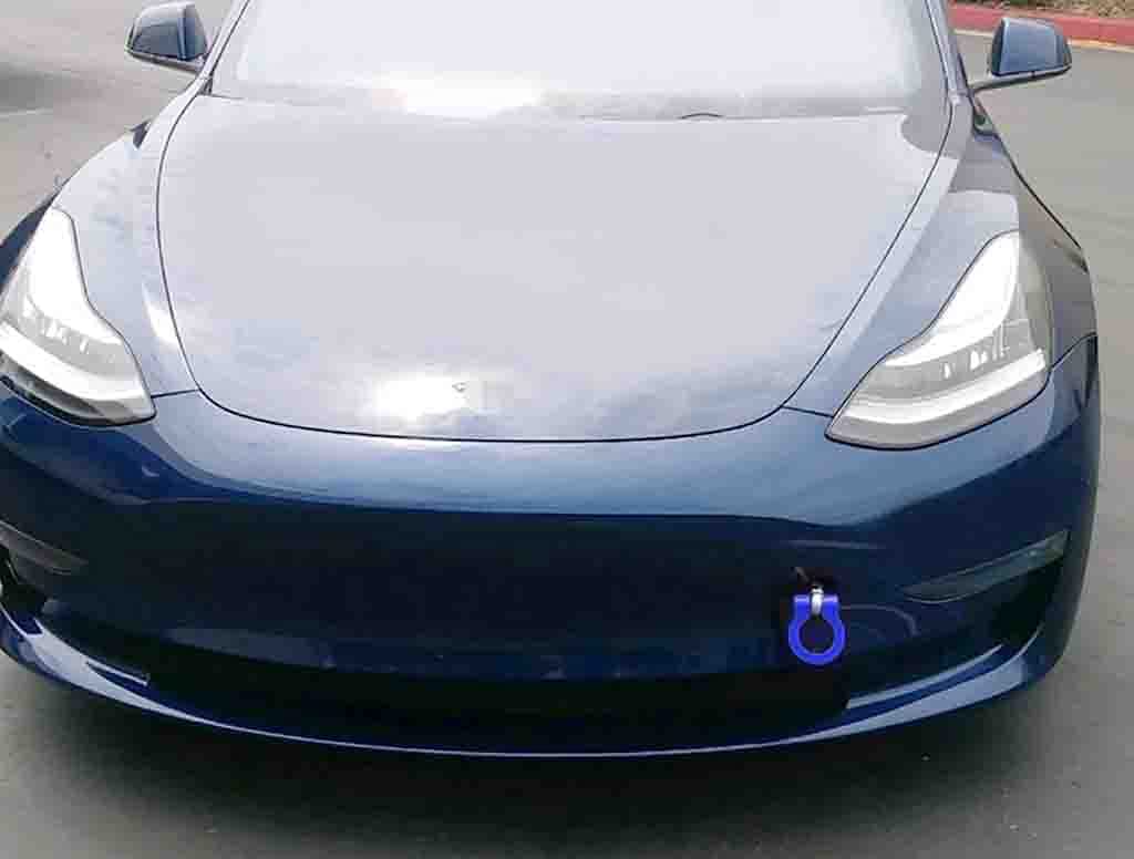 Tesla Model 3, Y Front Tow Hook T6 Lightweight Aluminum, Blue - Image 7