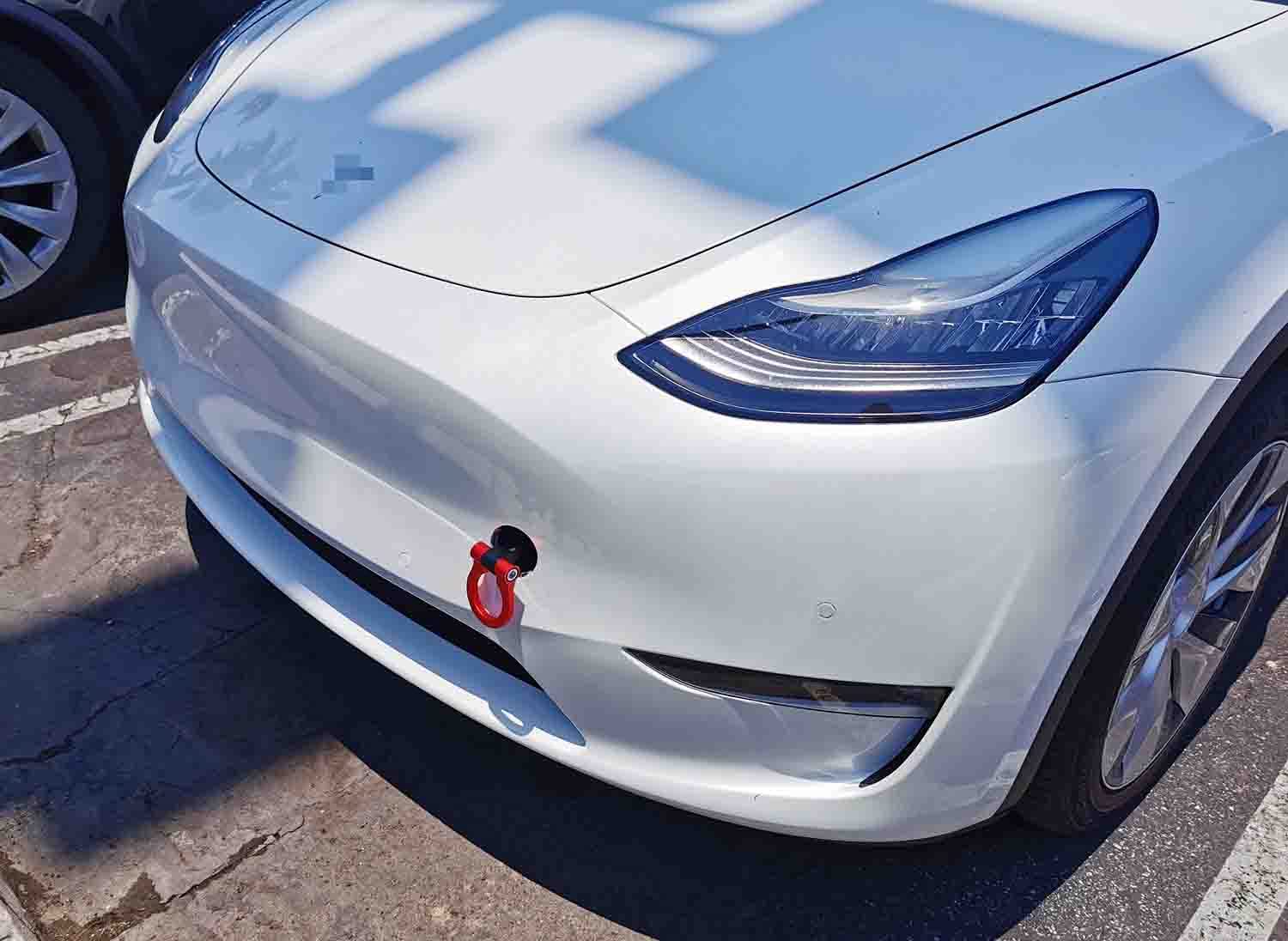Tesla Model 3, Y Front Tow Hook T6 Lightweight Aluminum, Red - Image 4