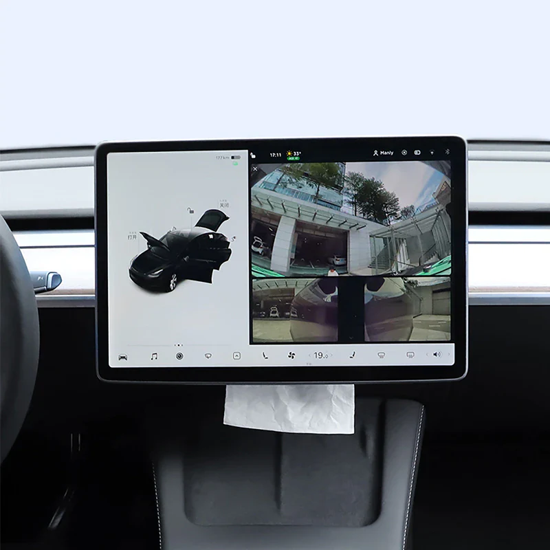 Tesla Model 3, Y Hanging Hidden Tissue Box Holder, Behind Center Screen - Image 2