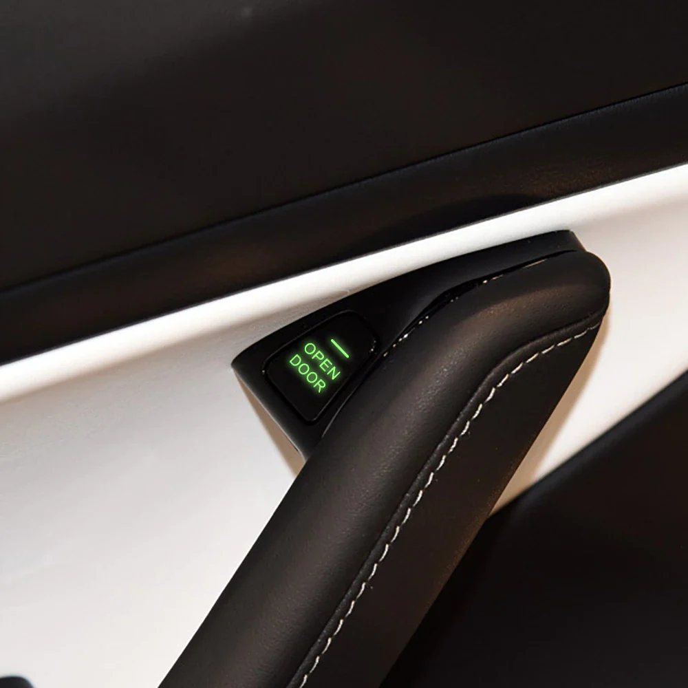 Tesla Model 3, Y, Interior Door Open Words Exit Stickers Decal Set, Reflective, Glow In The Dark - Image 3