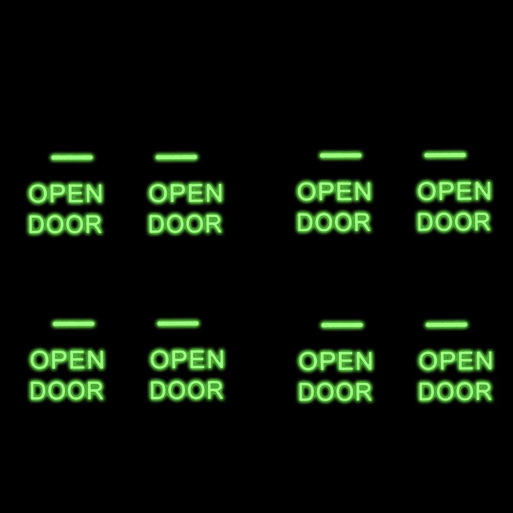 Tesla Model 3, Y, Interior Door Open Words Exit Stickers Decal Set, Reflective, Glow In The Dark - Image 5