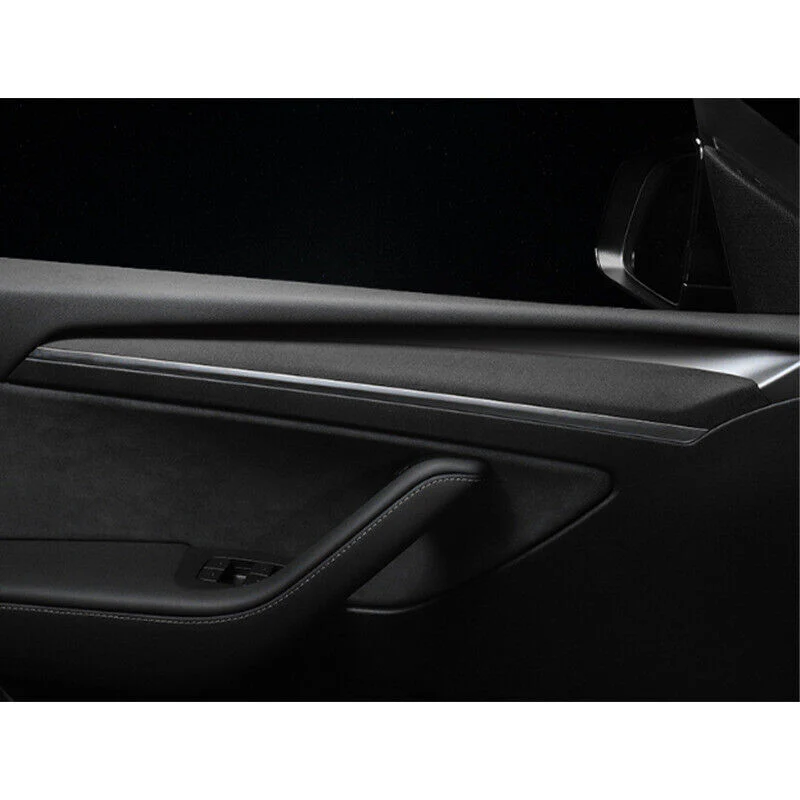 Tesla Model 3, Y, Door Panel Molding Trim Stickers, Alcantara Suede, 2021-2024 - Image 3