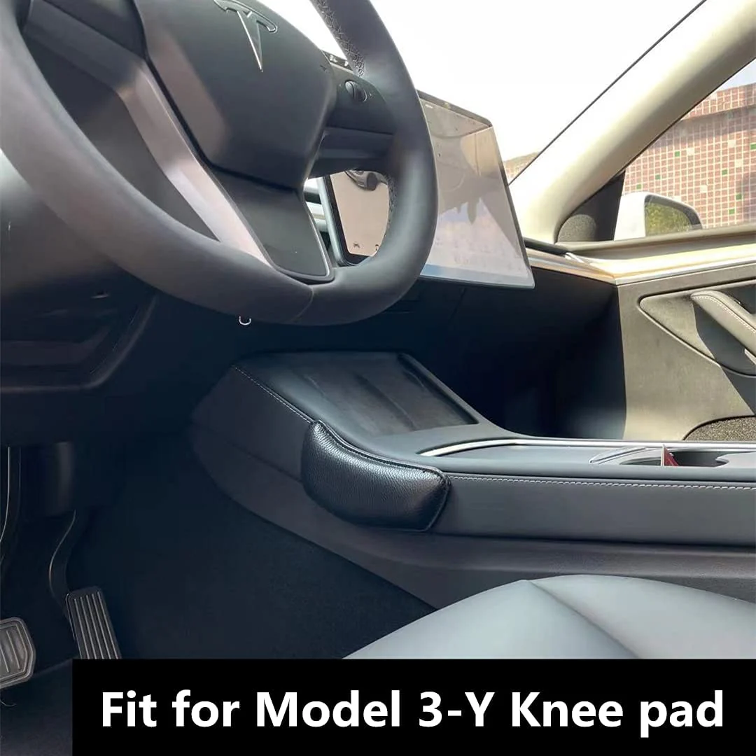 Tesla Model 3, Y Knee Pad Cushion, Driver's Side Center Console, Black - Image 2