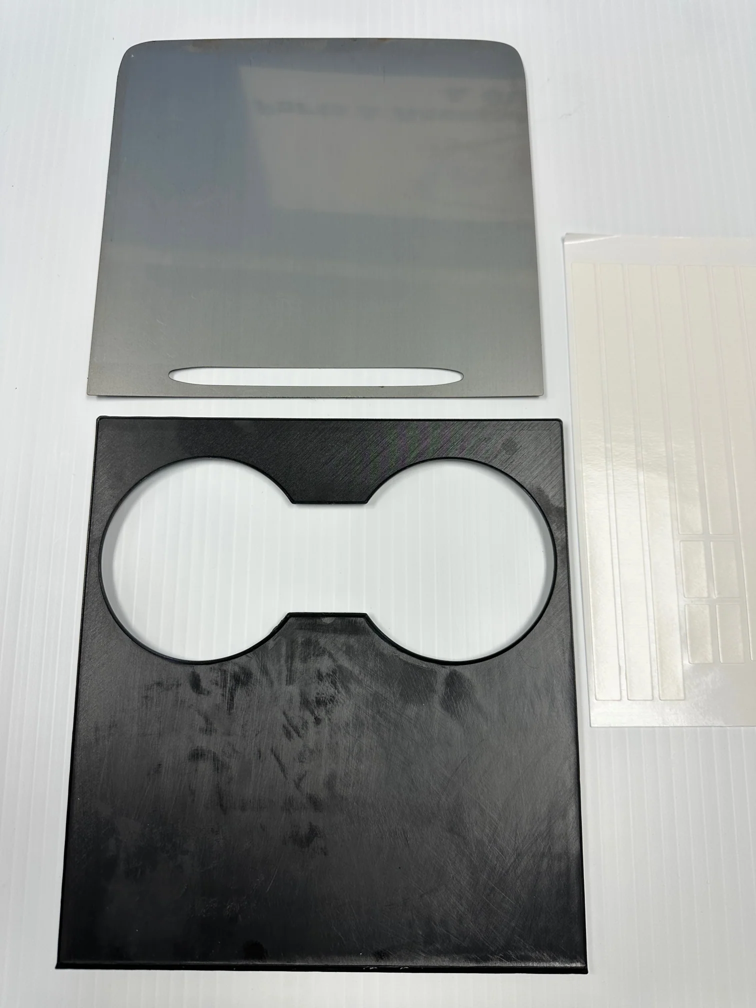 Tesla Model 3, Y Matte Black Center Console Cover, ABS, Metal, 2021-2024 - Image 2