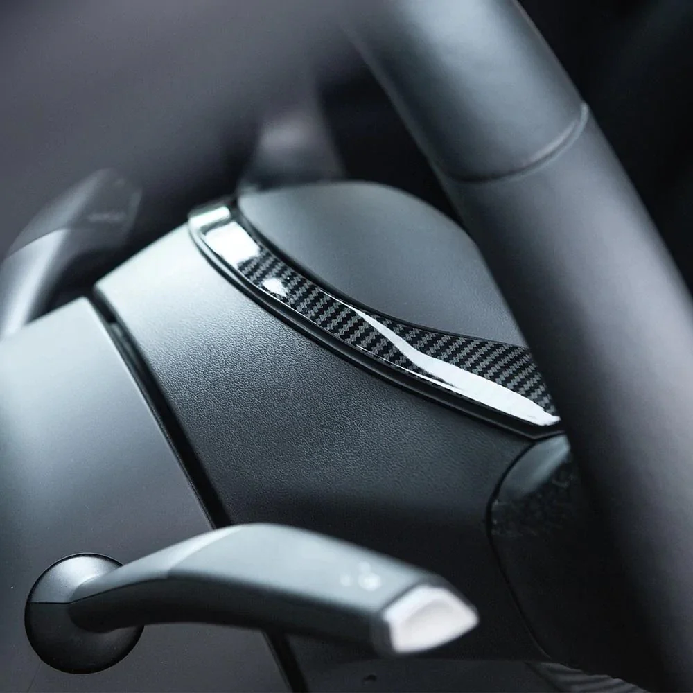 Tesla Model 3, Y Carbon Fiber Steering Wheel Frame Trim Cover - Image 3