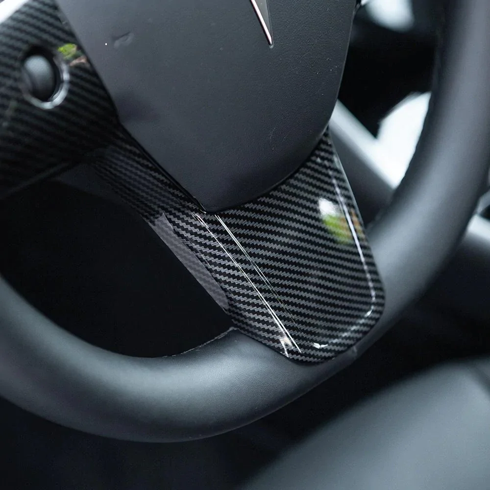 Tesla Model 3, Y Carbon Fiber Steering Wheel Frame Trim Cover - Image 4