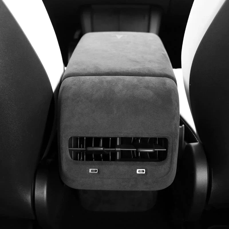 Tesla Model 3, Y, Rear Air Vent Outlet Cover, Alcantara, Dark Gray, 2017-2024 - Image 2