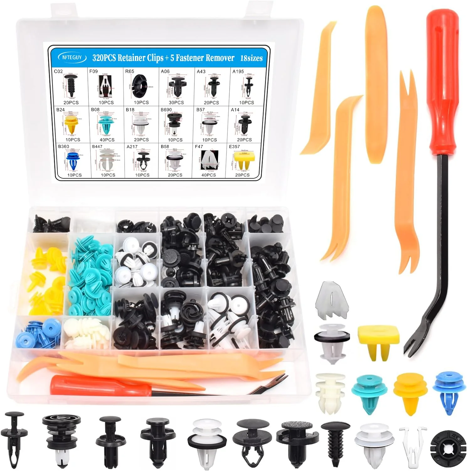 Tesla Model 3, Y, S, X Miscellaneous Trim, Retainer Clips Assortment Kit with Tools - Image 3